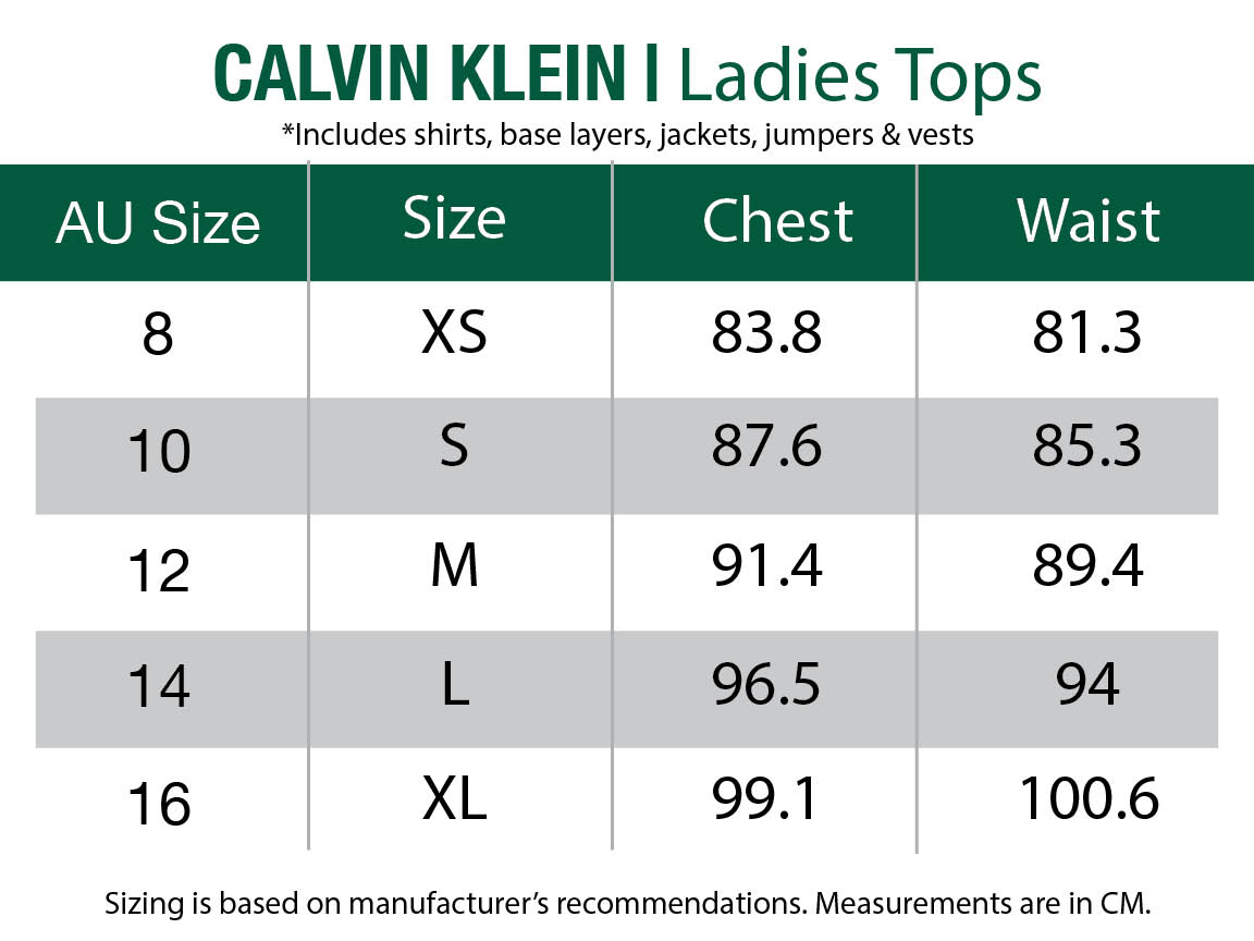 calvin klein-jumpers-womens size chart